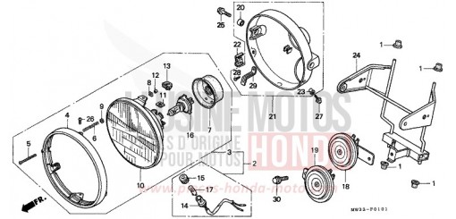 HEADLIGHT (CB750F2) CB750F2T de 1996
